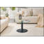 Table basse de 27,5 pouces en verre trempé avec base en métal noir pour la vie moderne