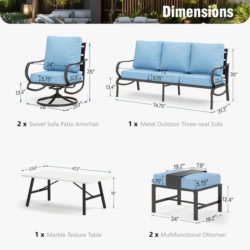 Ensemble de conversation Tapasi, Light Blue, Oui