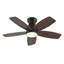 Ventilateur de plafond à profil bas 32 pouces avec lumière et télécommande, moteur à courant continu silencieux à intensité variable, pales en bois de noyer foncé noir intérieur / extérieur