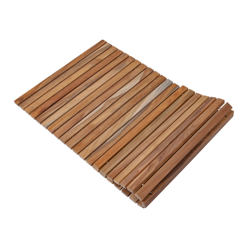 Premium Teak String Rectangle Teak and Wood Bath Mat