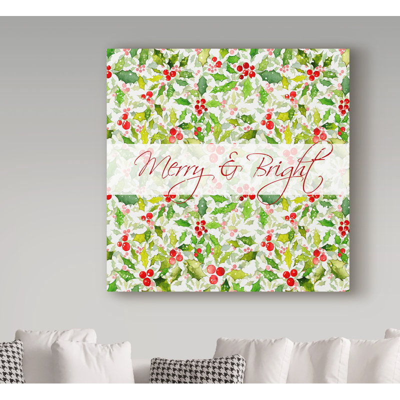 «Tibay Merry and Bright», reproduction de peinture à l'aquarelle sur toile tendue, H 24 po x l 24 po