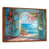 Toile avec cadre flottant brun