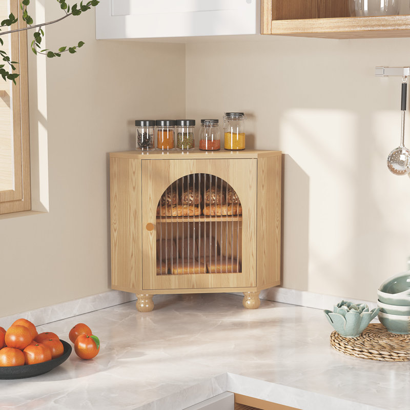 2-Layer Bread Box For Kitchen Countertop, Burlywood