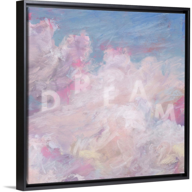 «Daydream Pink 04» par Lisa Audit - reproduction d'art, Toile avec cadre noir, H 18 po x l 18 po x P 1,75 po