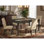 L'ensemble de mobilier de salle à manger 5 pièces comprend une table de salle à manger rectangulaire avec piédestal et 4 chaises Parsons en tissu brun, cappuccino de 42 po x 72 po-77841335-77841333