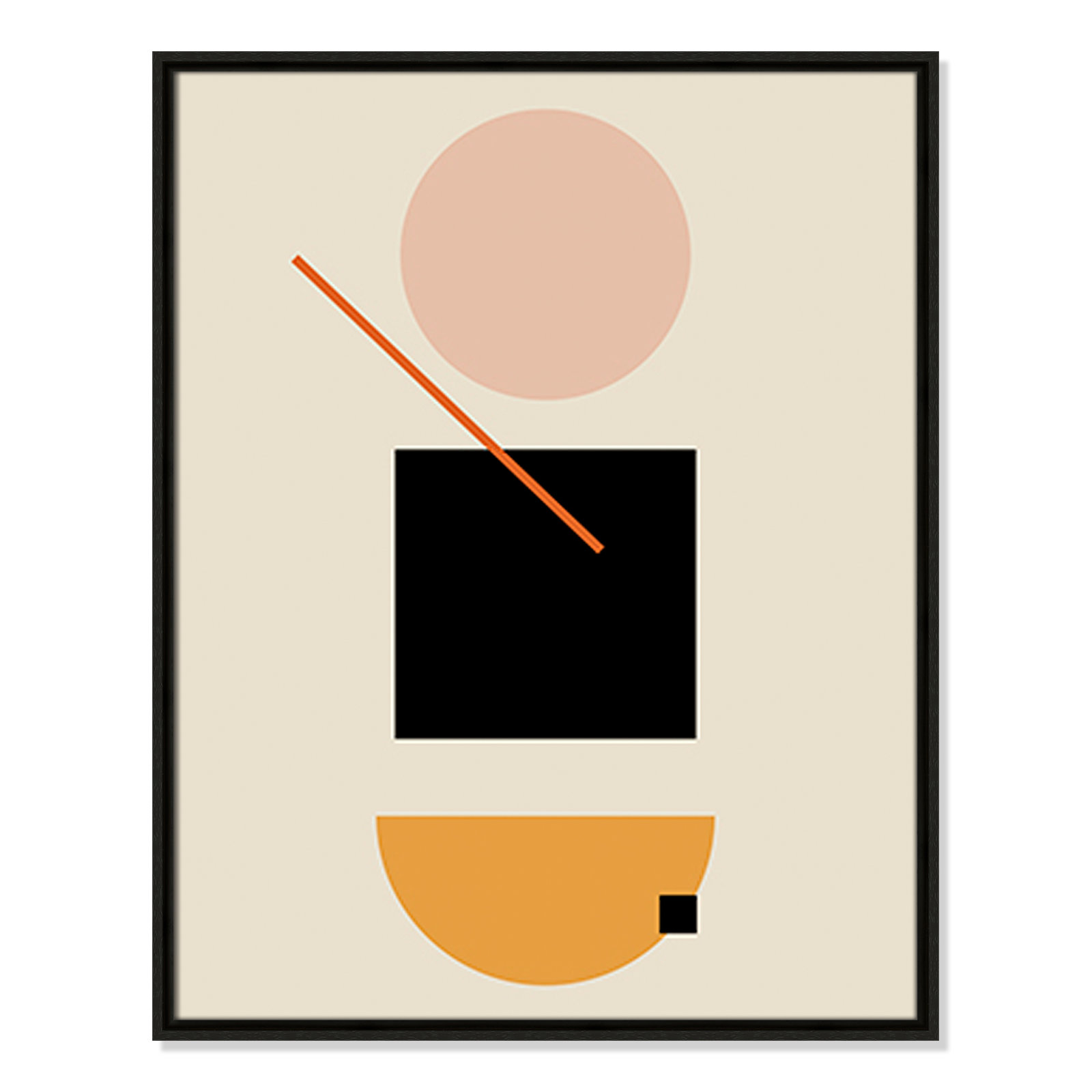 Simple Shapes Print, Espresso Framed, 29.5" H x 23.5" W x 2" D
