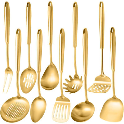 Ensemble D'ustensiles De Cuisine En Acier écumoire Fente Cuillère Trous