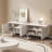 Modern Cream White TV Stand for Living Room, Entertainment Center with 4 Doors,Storage TV Console