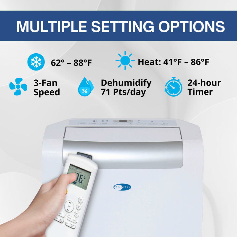 Whynter 14000 BTU Portable Air Conditioner and Heater for 500 sq. ft. with SilverShield Filter