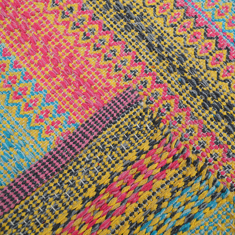 Saffron Geometric Cotton Hand Woven Area Rug, Rectangle 120 x 170cm