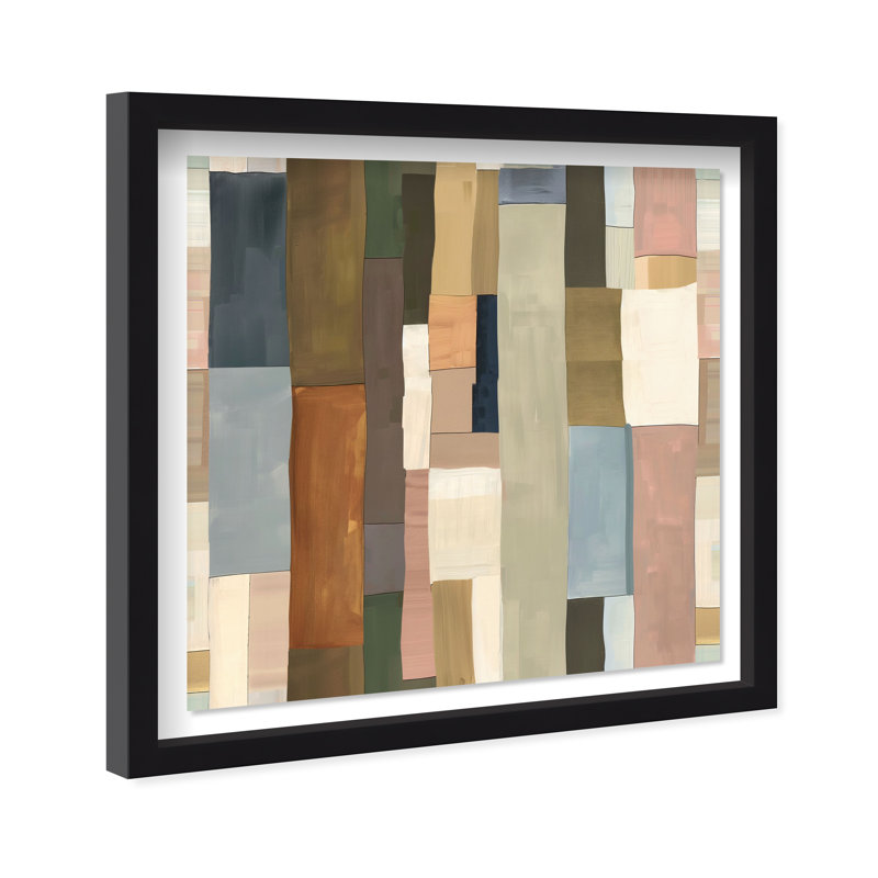 Woven Earthscape Shadowbox Abstract Print by Oliver Gal, Black Frame, 12 x 12, 41.5"H x 41.5"W, Black Frame