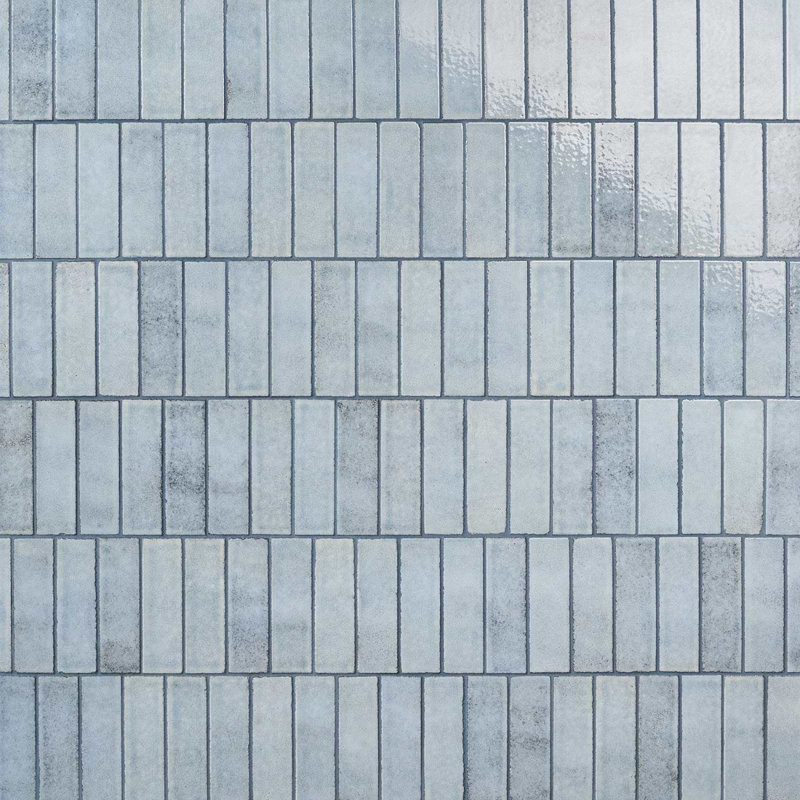 Color One 2x8 Glossy Lava Stone Tile, Arctic Blue