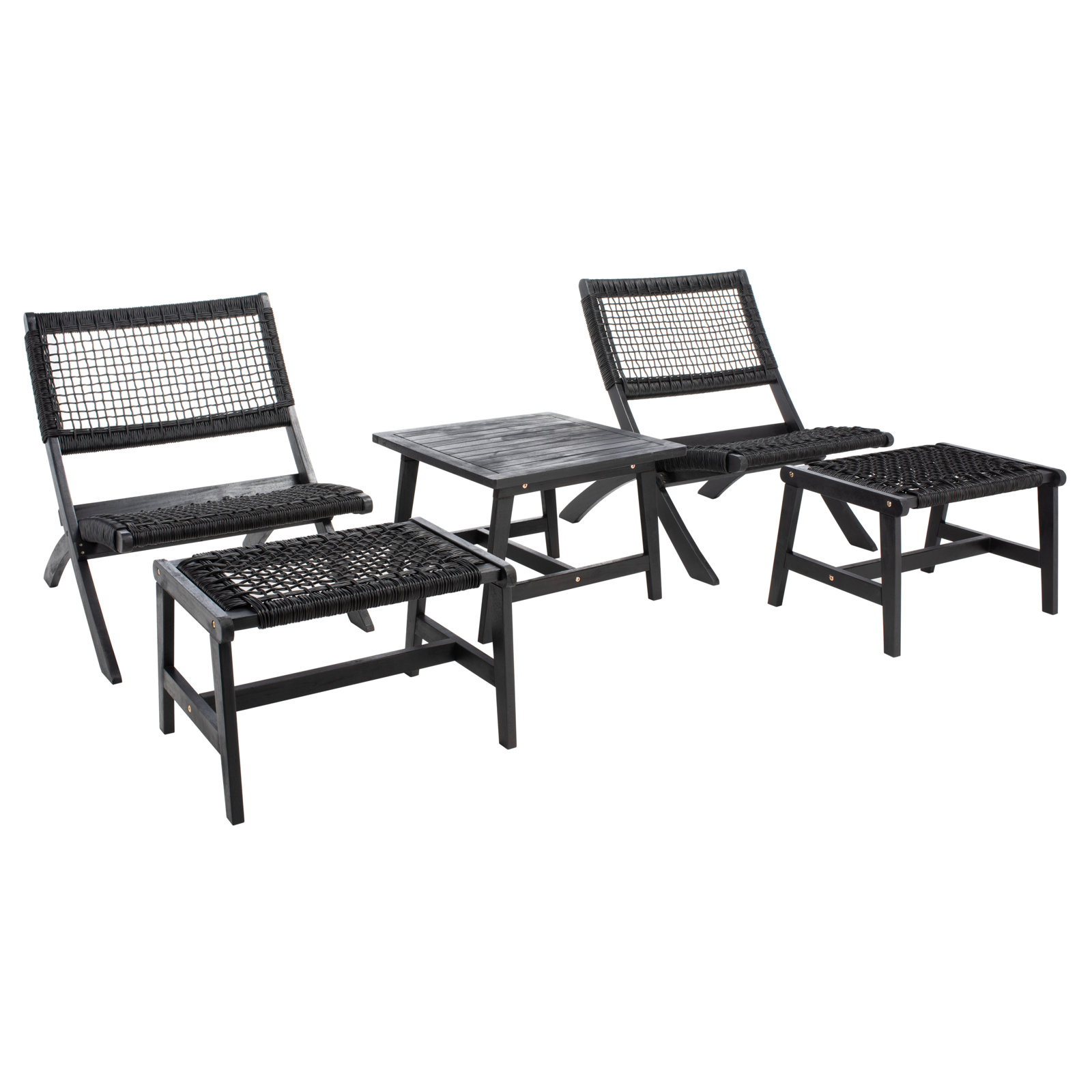 Armida Acacia 5 Piece Seating Group, Black