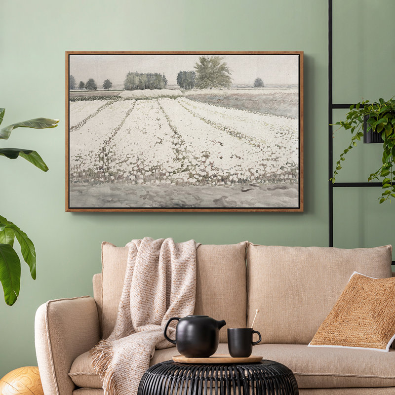 Paysage rétro - XXI, H 27 po x l 41 po x P 2 po, Toile encadrée noyer flottant