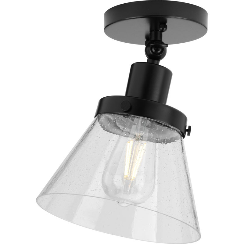 Plafonnier semi-encastré 1 lumière 8 po, Noir