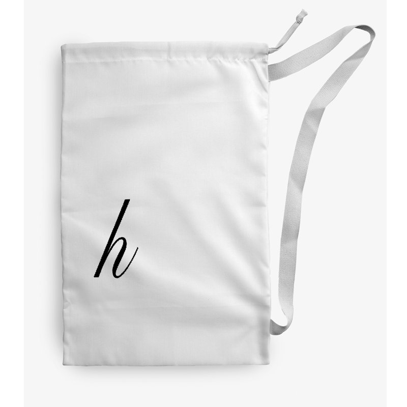 Sac à linge Monogram, Moyen (H 36 po x l 28 po), Blanc / noir