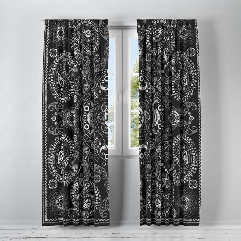 Paire de rideaux semi-transparents Paisley, L 40 po x L 52 po