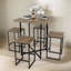 Nolitta Rustic Industrial 4 Person Dining Set, Square Stool, Kitchen Chair Furniture-1212679108