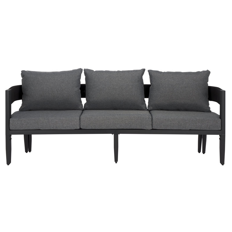 Viola 77.56'' Metal Outdoor Patio Sofa, Gray