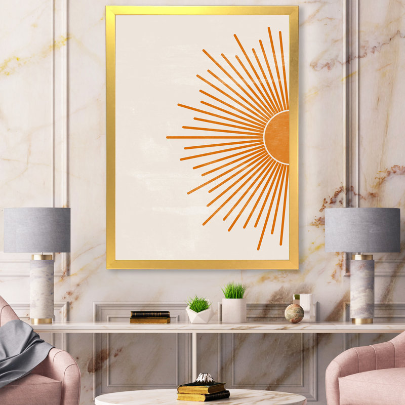 «Orange Sun Print I», photographie sur toile encadrée, H 32 po x l 24 po x P 1 po, Cadre noir