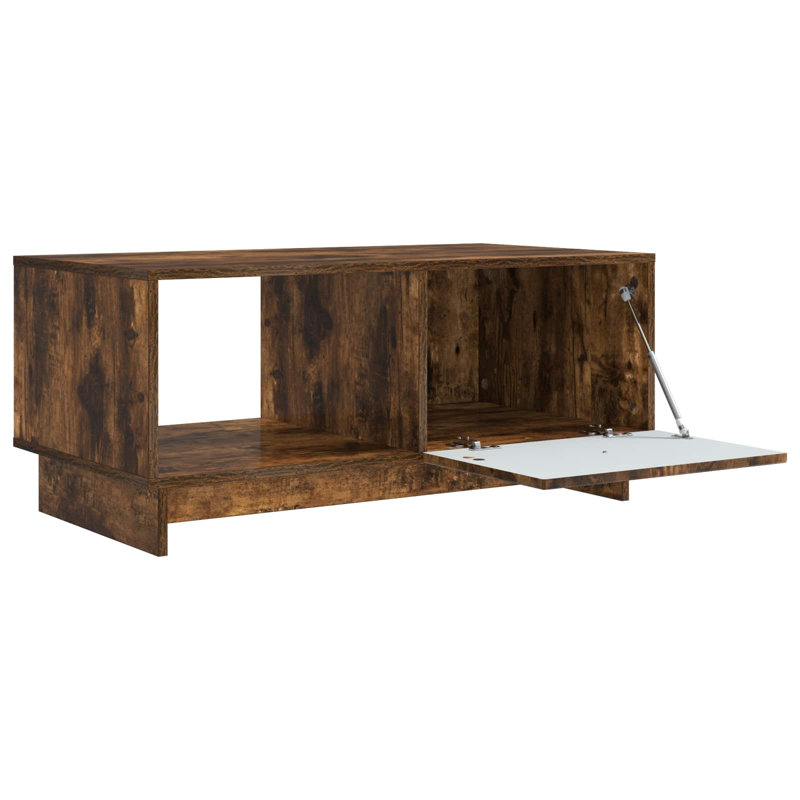 Coffee Table with Storage, 40cm H x 90cm L x 50cm W, Smoked Oak