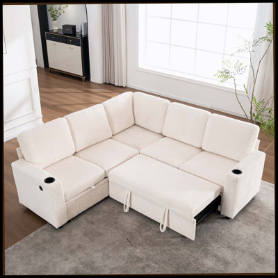 Canapé-lit modulaire avec lit escamotable, canapé d'angle modulaire avec rangement, canapés modulaires pour le salon, canapé-lit convertible pour le salon, la chambre à coucher et un appartement