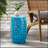 Lilac 12-Inch Cylindrical Accent Side Table, Industrial Style For Living Room And Entryway, Indoor Outdoor Use-1639652351