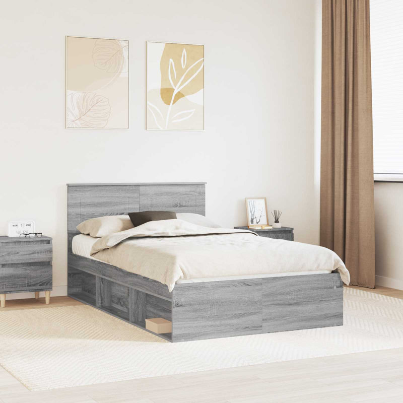 Bed Frame, Double (4'6), Grey Sonoma