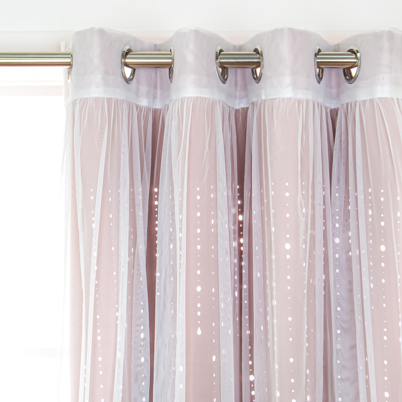 Rideau en polyester Exzavion, Mauve