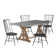 Durga Rustic Pine Frame Concrete Veneer Top Dining Table And Windsor Chairs Set - Full Concrete Veneer Top Table And 4 Chairs