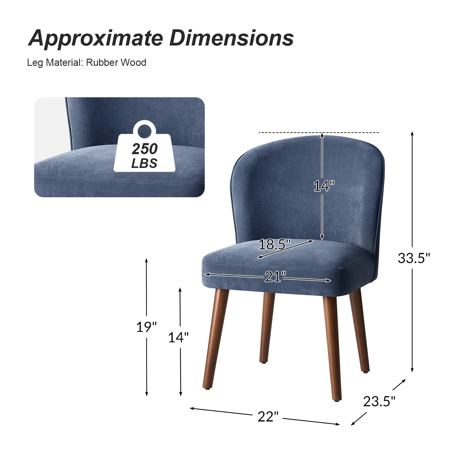 Monticello Dining Chair, 4, Slate Blue