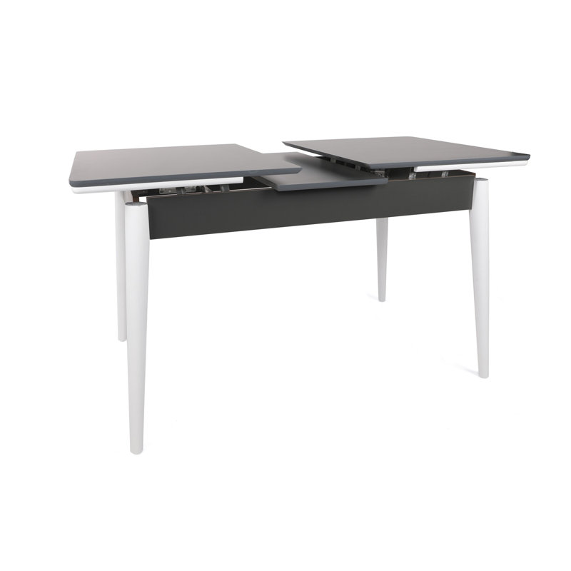 Table de salle à manger extensible, Gris / Blanc