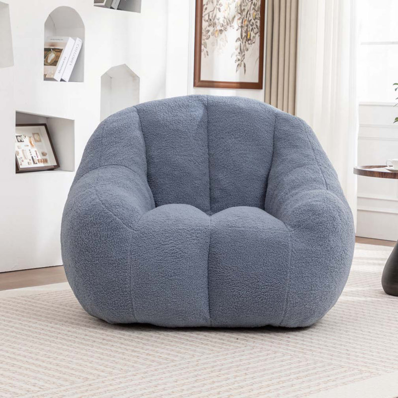 Fauteuil à billes en peluche avec accoudoirs Teddy, Rose