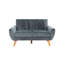 Canapé moderne en velours gris foncé: 2 avec coussins et capitonnage vertical pour la maison 2 en velours: contemporain-1863632046