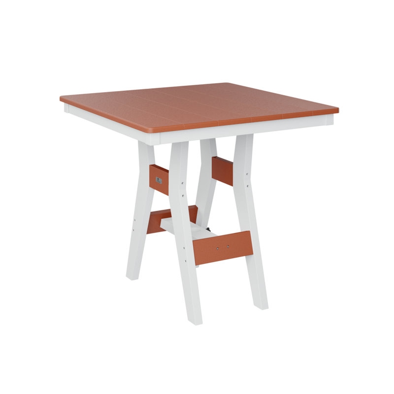 Table de bar carrée d'extérieur Harbor, H 35,5 po x l 33 po x P 33 po, Orange mangue