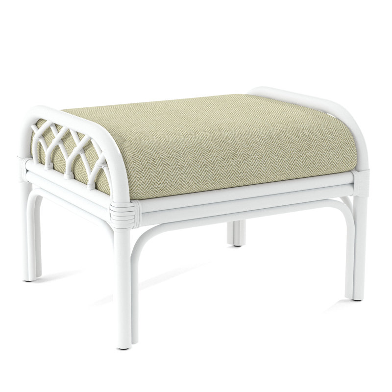 Edgewater Ottoman, Brown Geometric, 0456-33, Frost White