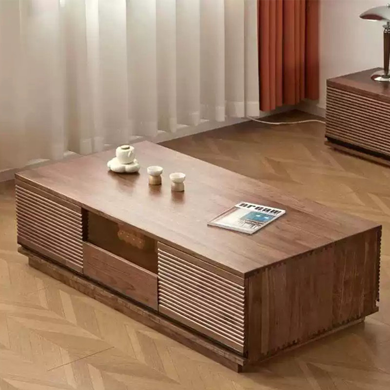 Table basse en bois nord-américaine à haute latitude, H 13,77 po x L 47,24 po x l 27,55 po