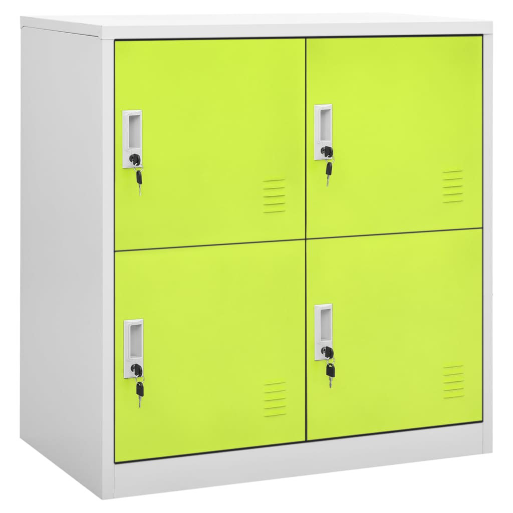 Vidaxl Locker Cabinets 5 Pcs Light Grey And Green 90X45x92.5 Cm Steel