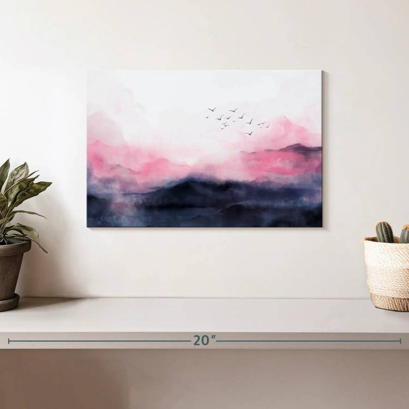 Avery, horizon rose abstrait, H 8 po x l 12 po