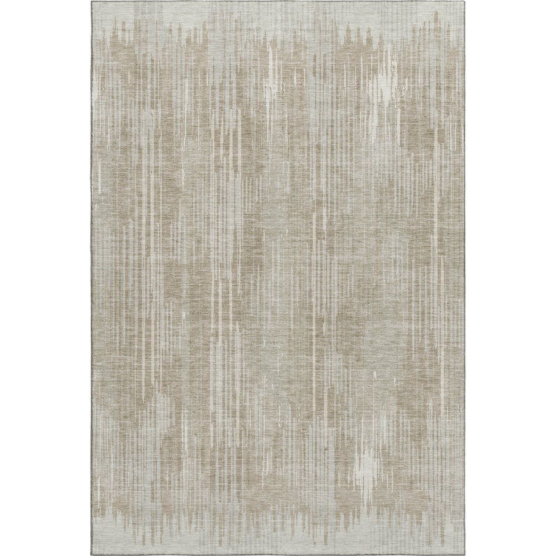 Premium Machine Washable Prisco Beige Rug, Rectangle 5' x 7'6"