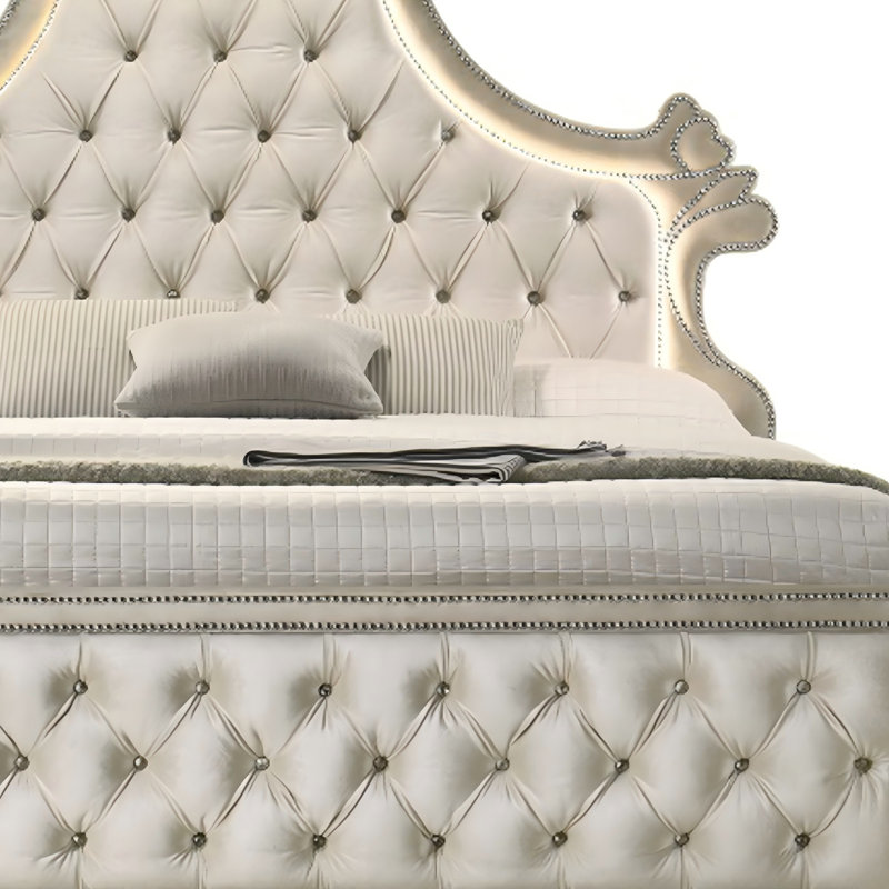 Lit rembourré King Size avec éclairage DEL
