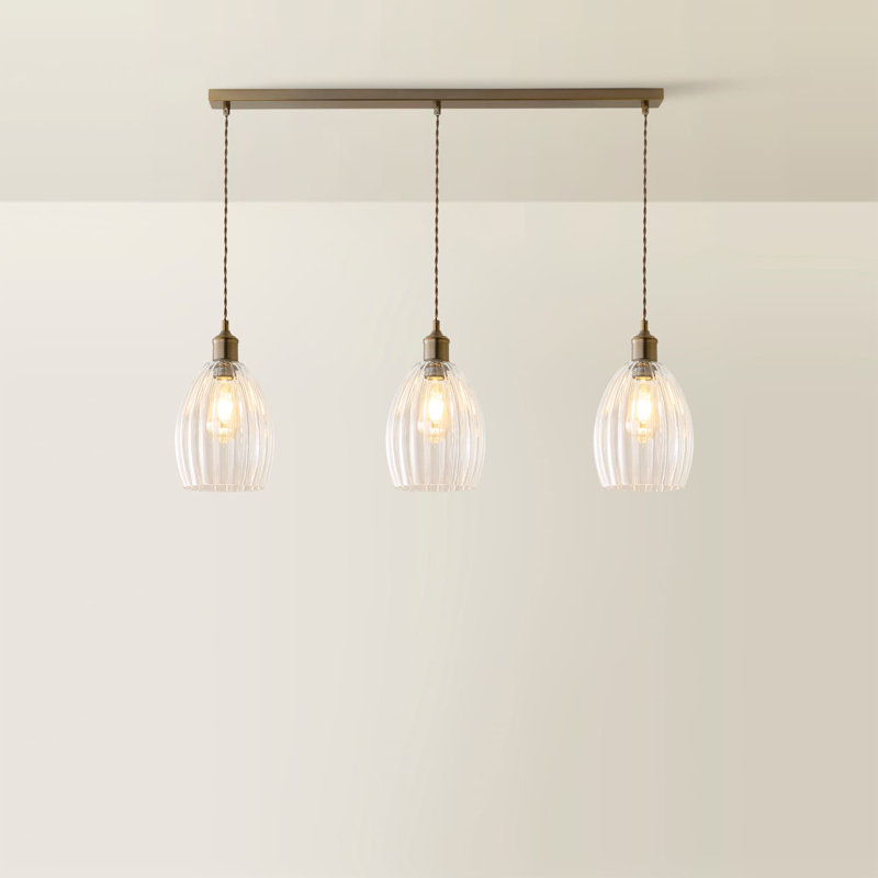 3 - Light Brushed Brass Pendant