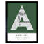 Adelaide City Map Adelaide Green - Single Picture Frame Typography