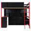 Lit mezzanine en bois avec bureau-30146383