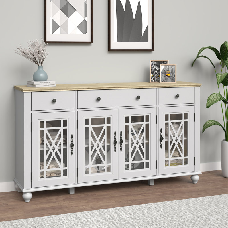 Storage Sideboard, White/Light Brown