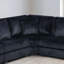 Mobilier de salon en coin de style contemporain en coin de velours côtelé noir 1 pièce