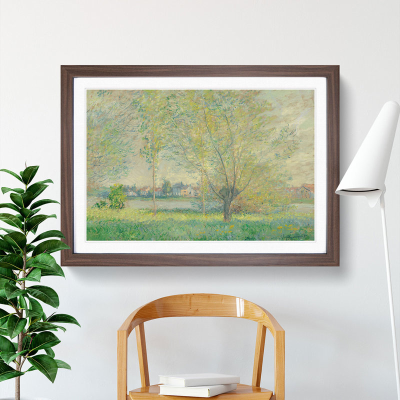 The Willows by Claude Monet - Picture Frame Painting, Walnut, 36cm H x 48cm W x 2cm D