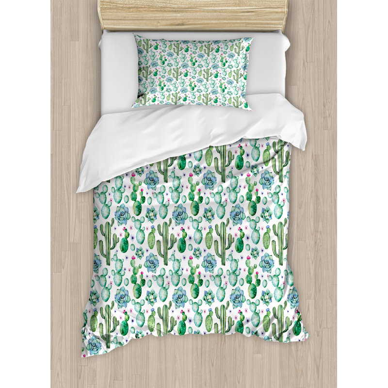 Eclectic Polyester Floral Duvet Cover, Twin