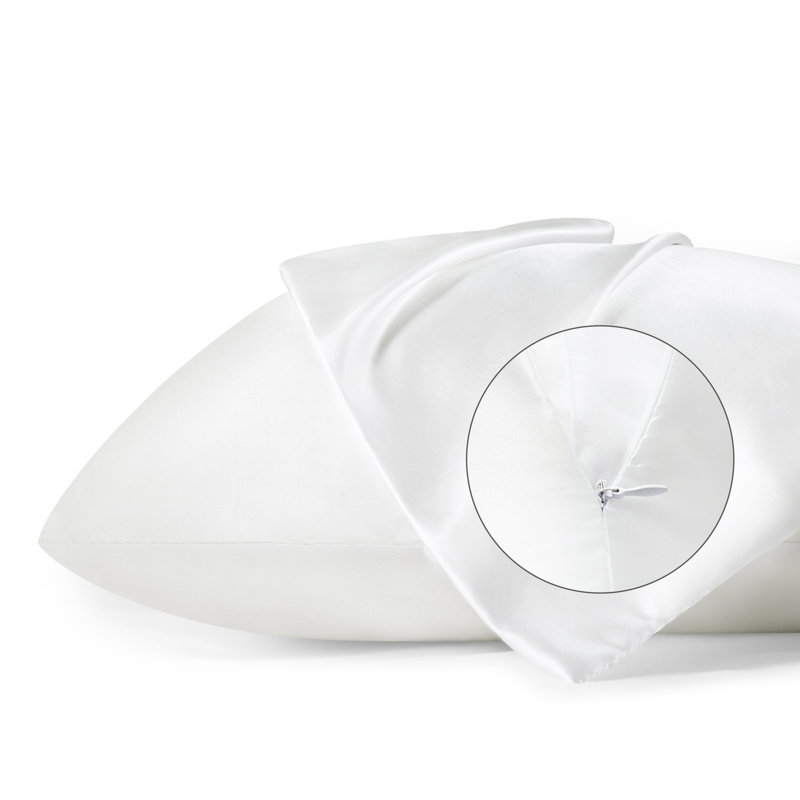 Bedsure Satin Pillow Case 2 Pack, White, King Pillow Case