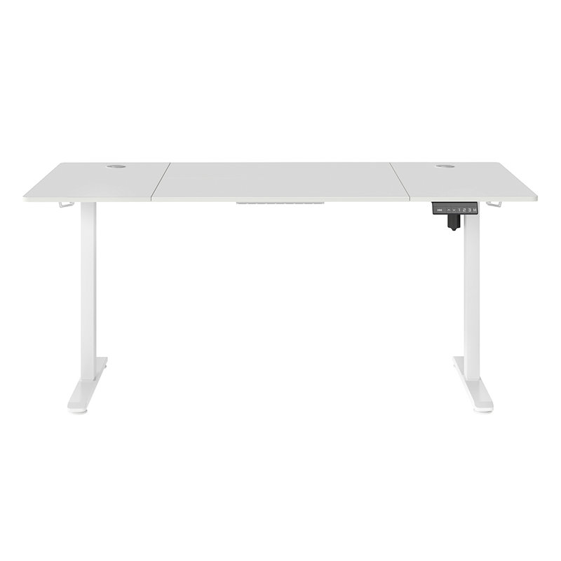 Adjustable Metal Base Standing Desk, White, White
